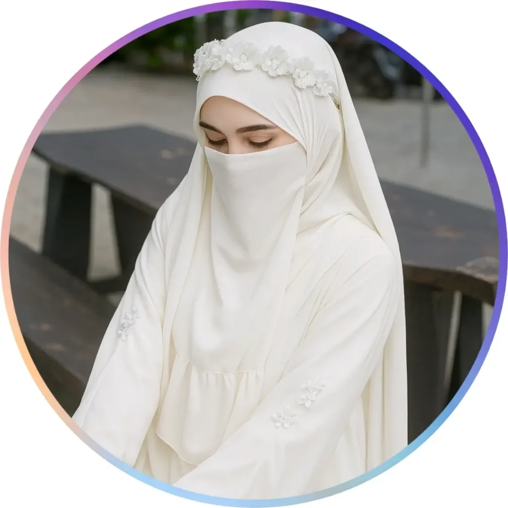 সাদা বোরকা পরা প্রোফাইল পিক
