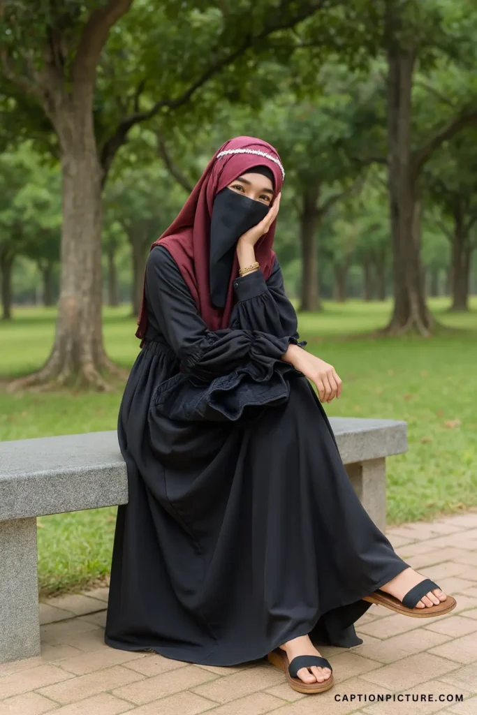 বোরকা পরা মেয়েদের পিক তোলার স্টাইল