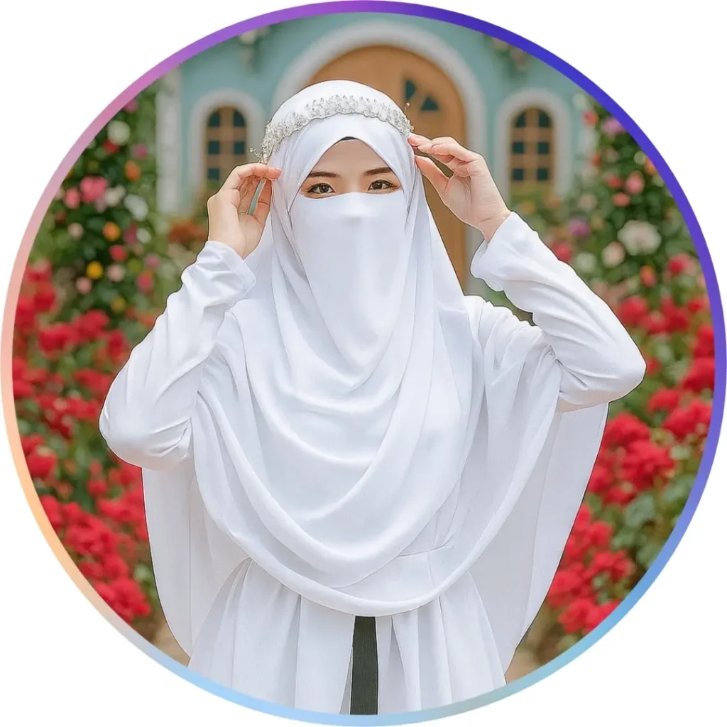 সাদা বোরকা পরা প্রোফাইল পিক